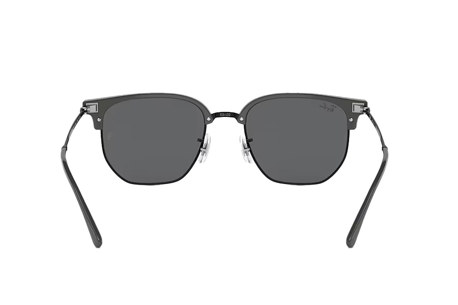 RAY BAN Clubmaster Sunglasses - Grey on Black with Dark Grey Lenses